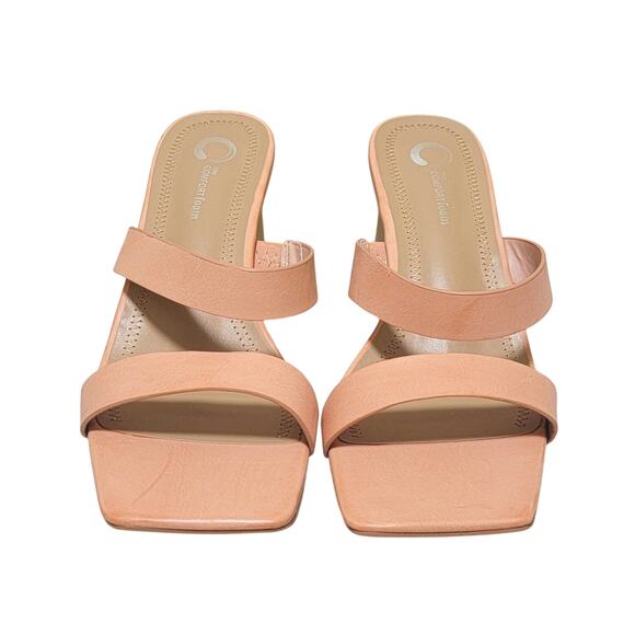 Journee Collection Women Nolla Block Heel Slide Sandals Size US 8.5M Blush Pink - Picture 4 of 6